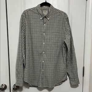 J. Crew Stretch Secret Wash Organic Cotton Poplin Shirt Sz Large